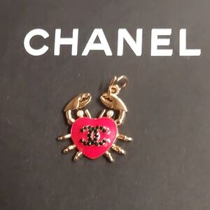 CC Gold and Red Crab Zipper Charm Pendant